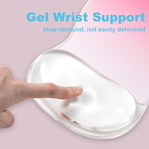 Pink Mouse Pad with Gel Wrist Rest Support, Ergonomic Desk Accessories