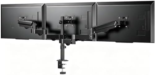 FORGING MOUNT Triple Monitor Mount for 13 to 32 inch Screens, Adjustable 3 Monitor Desk Mount, Triple Monitor Stand with Swivel, Tilt, Rotation, Clamp & Grommet Kit