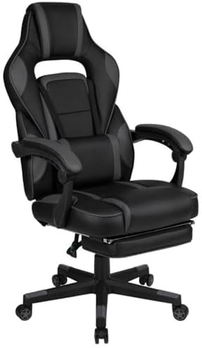 Flash Furniture Reclining Ergonomic Gaming Chair, Black/Gray