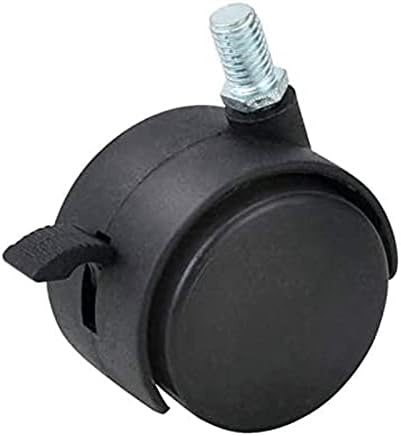 HOWDIA 4 Pcs M8×1.25 Thread (with 3/8 Adapter Nuts) 1.5" Swivel Caster Wheels with Brake, Light-Duty Casters Replacement for Carts/Small Furniture, Fits Metric M8 & Imperial 3/8, (30kg Total, 4-Pack)