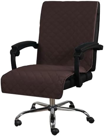 H.VERSAILTEX Water Resistant Chair Cover Reversible Dining Chair Cover with Non-Slip Buckle Soft Removable High Chair Slipcovers Oversized for Armchair or Armless Chair,Brown/Beige