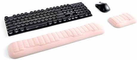 UnivoColors Full-Sized Keyboard & Mouse Wrist Rest Set-Ergonomic 3.0 Upgrade,Wave Curve Support,Comfortable Support & Fatigue Relief,Non-Slip Base,Perfect for Work & Gaming(Flesh Pink)