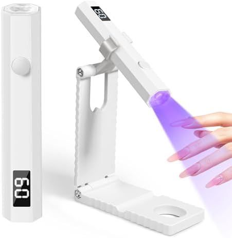 krofaue Cordless UV Nail Light with Stand, Digital Display, 2 Timers