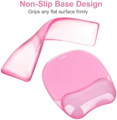 MOSISO Cooling Gel Wrist Rest Support for Mouse Pad&Keyboard Set, Pink