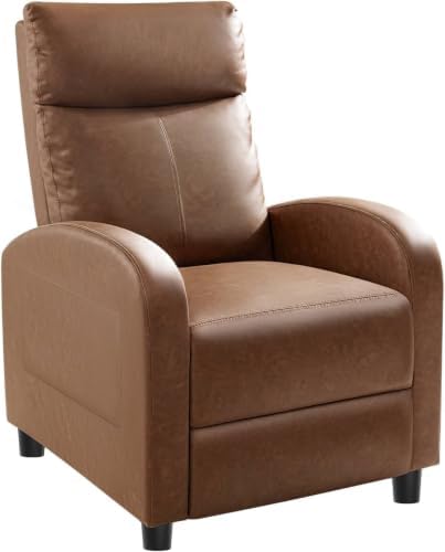 Homall Recliner Chair, Recliner Sofa PU Leather for Adults, Khaki Recliners