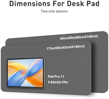 Aothia Faux Leather Desk Mat - Non-Slip PU Leather Desk Blotter, Waterproof Writing Surface, Large Desk Pad for Office & Home (Grey, 55" x 24")