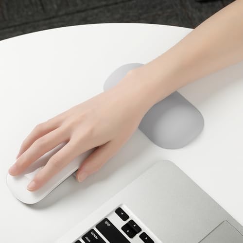 Wrist Rest with Silky Gel, Tmiulu Memory Foam Mouse Wrist Rest. Ergonomic Non-Slip Support for Keyboard & Mouse, Comfortable, Waterproof, Easy to Clean, Ideal for Office, Laptop, Gaming & Travel-Grey