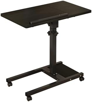 TigerDad Mobile Adjustable Height Laptop Stand PC Computer Portable Notebook Swivel Laptop Desk Rolling Table Desk Cart Tiltable with Wheels Casters& Mouse Pad Table
