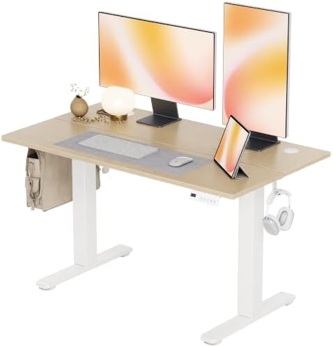 Claiks Electric Height Adjustable Standing Desk, 40x24 Inch, Nature