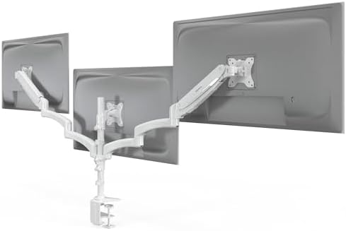 Mount-It! Triple Monitor Stand for Desk, 13-32", White