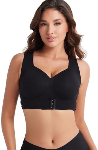 Posture Bra for Women Wireless Bra Wide Strap Back Support Full Coverage Bra for Housewives Mothers Gifts