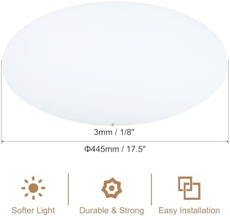 PATIKIL Lampshade Diffuser, 17.5" Diameter Round Diffuser for Drum Lampshades Pendants Light, DIY Light Shield, Frosted White
