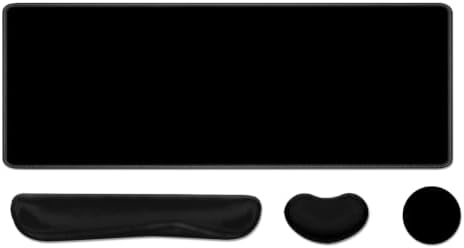 Desk Pad and Keyboard Wrist Rest, Large Mouse Pad + Keyboard Pad+Mouse Wrist Support, Non-Slip Desk Mat Protector for Office, Home 31.5×11.8 Inches Black