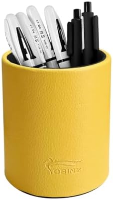 Pen Pencil Holder Cup Container PU Leather Desk Organizer Stand Decor Brush Scissor Holder Decoration Office Desk Home School