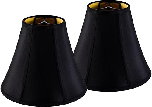 GO&SO Black Bell Lamp Shades, Set of 2, Medium, 6"x13"x9.8"