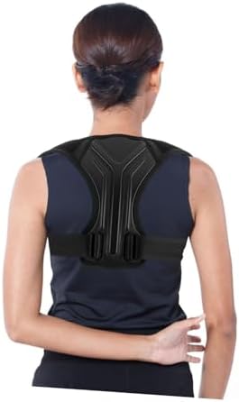 Ipetboom Adjustable Back Brace Black Posture Corrector for Men and Women