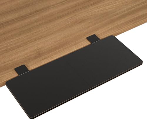 Suptek Clamp-on 9.5 x 23.6 inch Desk Extender, Wrist Support, Foldable Keyboard Tray Platform, Suitable for Office Desks, Black, DSF3LB