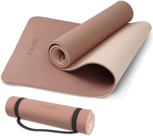 PAIDU POE Yoga Mat （10mm）Extra Thick Fitness Mat 72"x24" with Carry Strap