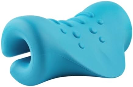 Neck and Shoulder Relaxer, Neck Stretcher, Cervical Traction Device for TMJ Pain Relief and Cervical Spine Alignment, Chiropractic Pillow (Light Blue)