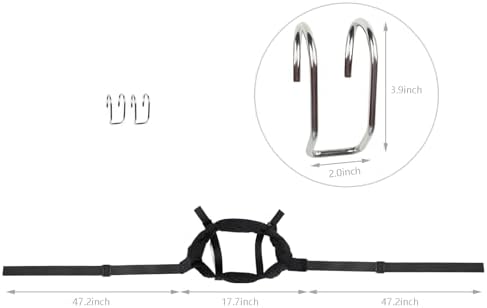 Cervical Neck Traction Device with Hook Portable Neck Stretcher Hammock (Black)