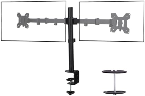 Black Dual Monitor Arm Mount for 13-27 Inch Screens