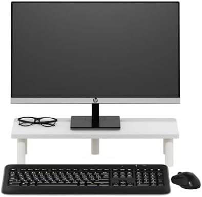 Furinno Turn-N-Tube Monitor Riser Stand, White/White (Pack of 2)