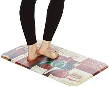 J&V TEXTILES Anti Fatigue Cushioned Comfort Mat, Ergonomically Durable, Supportive, Padded, Thick and Washable, Stain-Resistant, Kitchen, Garage, Office Standing Desk Mats (Favorite Reds)