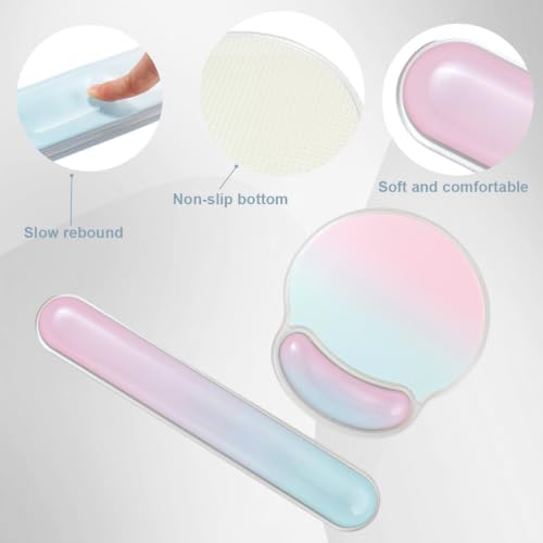 Gel Wrist Rest and Mouse Pad for Keyboard and Mouse, Ergonomic Mousepad Set