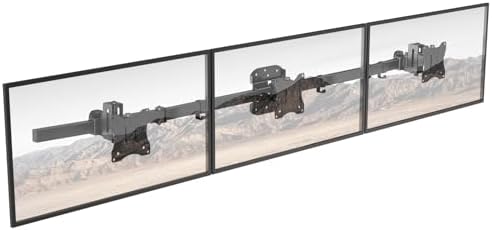 Triple Monitor Wall-Mount for 17"-27" Screens, Full Ergonomic Adjustability