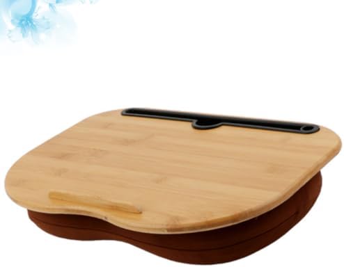 Toddmomy Bamboo Tablet Table Stand with Slot, Lightweight Laptop Holder