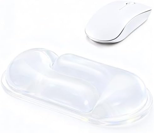 Ospelelf Clear Gel Wrist Rest for Mouse Ergonomic Cushioned Support for Typing & Gaming, Relief Carpal Tunnel, Wrist Pain, Sweat-Proof & Cooling Gel, Comfort for Office, Computer, Programmer, Gamer