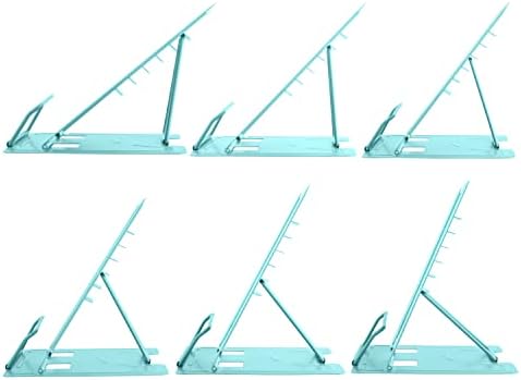 Honagu Metal Desk Book Holder, Hands Free Adjustable Cookbook & Document Holder, Ideal for Music Books, Textbooks, Recipes, Tablets & iPads (Light Lake Green)