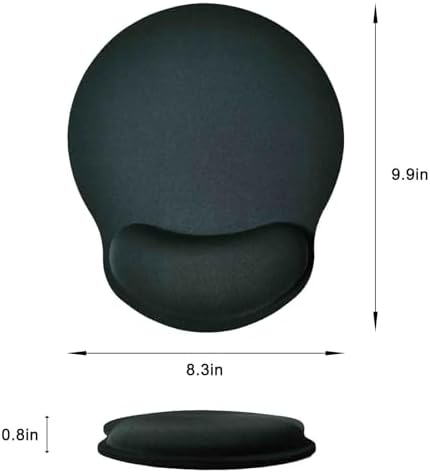 Mouse Pad with Wrist Support, Ergonomic Mouse Pad with Memory Foam Wrist Rest Cushion, Non-Slip Rubber Base Gaming Mice Pad for Home Office Computer Laptop, Grey