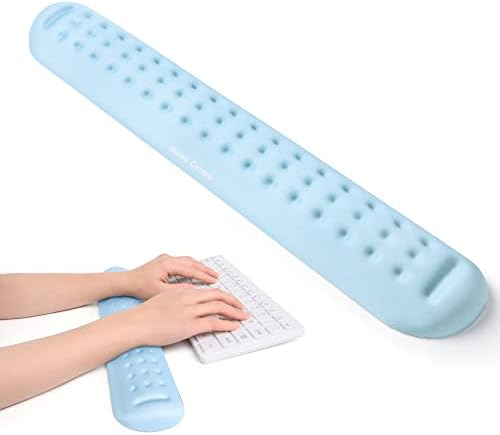 Univo Colors Light Blue Superfine Memory Foam Keyboard Wrist Rest Soft Gel Ergonomic Wrist Support Pad for Computer, Laptop, Office, Gaming, Typing