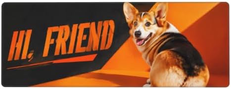 Corgi Funny Mouse Pad Mouse Pad Gaming 11.8x31.5 in Orange Black Cute