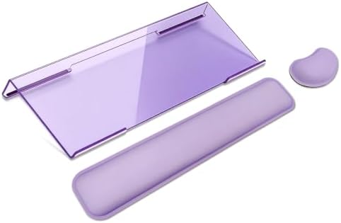 Computer Keyboard Wrist Rest Stand Set for Desktop, Keyboard Holder Easy Typing with Wrist Pad for Office, Home, School - Purple