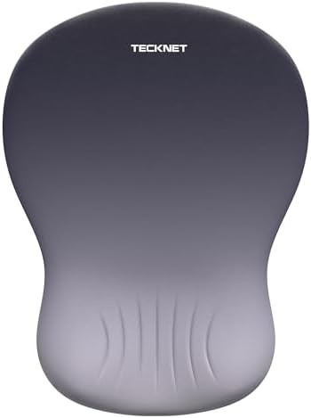 TECKNET Ergonomic Mouse Pad with Wrist Rest, Smooth Surface & Non-Slip Base