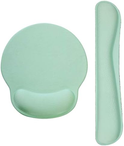 Mouse Pad Keyboard Wrist Rest, Gel Non Slip Rubber Wrist Support Rest Mouse Pad for Home Office, Computer Laptop Desk Typist Gamer, Soft Comfy Cushion Mousepad with Memory Foam Ergonomic, Light Green