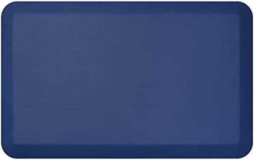 NewLife by GelPro Anti-Fatigue Designer Comfort Kitchen Floor Mat, 20x32”, Leather Grain Navy Stain Resistant Surface with 3/4” Thick Ergo-Foam Core for Health and Wellness