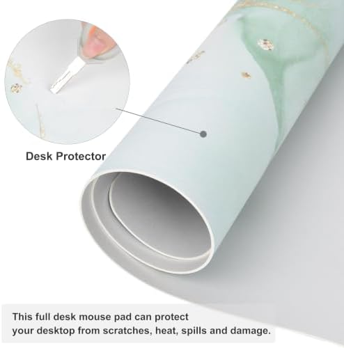 QIYI PU Leather Large Mouse Pad, Waterproof Desk Mat, 31.5" x 15.7", Marble