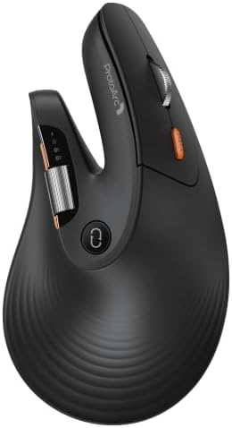 ProtoArc EM11 Pro Ergonomic Mouse for Large Hands, Side Scroll, Black