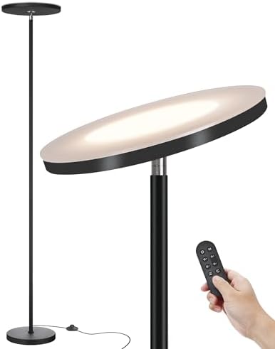 JOOFO LED Floor Lamp for Living Room, Torchiere Lamp with Compact Remote