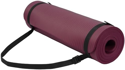 Fitvids 1/2-inch Thick High Density Exercise Yoga Mat with Carrying Strap