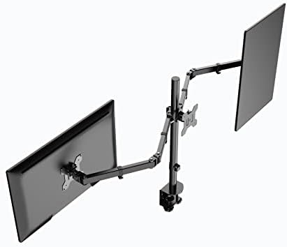 Rocelco Premium Triple Monitor Desk Mount - Standard Pattern Fits 13" - 27" LED LCD Flat Computer Screen - Three Articulated Full Motion Adjustable Arms - Grommet and C Clamp - Black (R DM3)