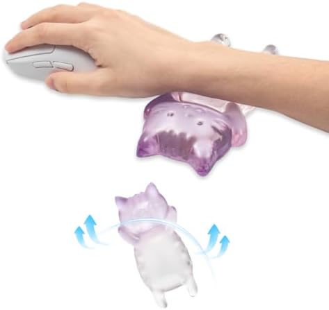 Ergonomic Gel Mouse Wrist Rest – Clear Cute Cat Mouse Wrist Rest
