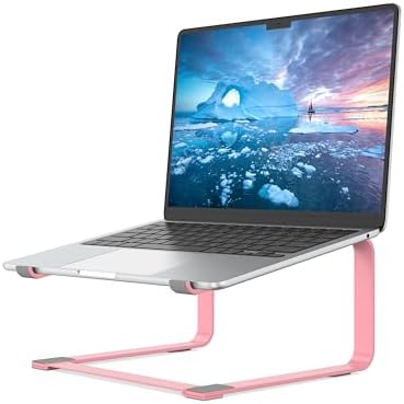 SOUNDANCE Laptop Stand for Desk, Metal Riser, Fits 12-17.3 Inch,Pink