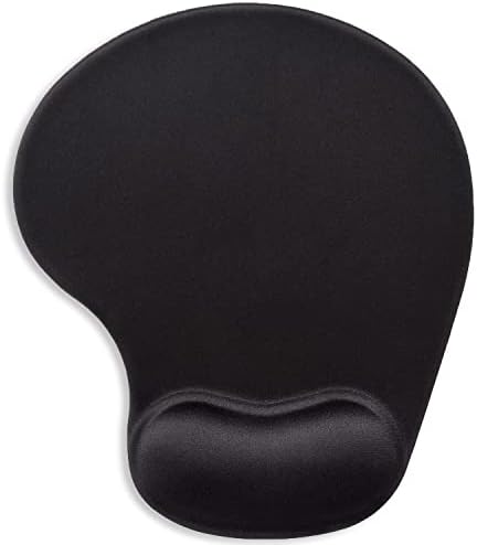 ITNRSIIET Ergonomic Mouse Pad with Gel Wrist Support Wrist Rest Smooth Surface Non-Slip PU Base Comfortable Office Supplies Pain Relief, 9.5 x 8 inches, Black