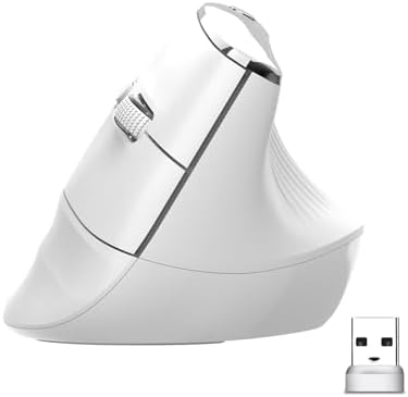 Eelexa Ergonomic Mouse, Vertical Ergo Mouse Wireless 800-3600 Levels 4 Adjustable DPI, Silent 2.4GHz Optical Carpal Tunnel Mouse for Compatible with Laptop, PC(Right Hand)