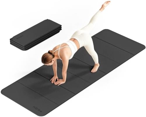 PAIDU Foldable Yoga Mat 10mm Thick, 75"x26" Non-Slip Fitness Exercise Mat