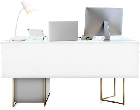 60" Under Desk Privacy Panel White Self-Adhesive Modesty Panel with Wire Pocket for Cable Management Organizer Heavy Duty Desk Skirt - Office Home or Standing Workstation Concealer Shield